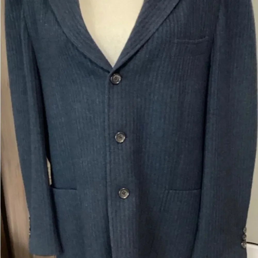 Kroon Sports Coat Jacket Men’s Color Blue Size 40R Black Stripes Three button - Picture 1 of 12